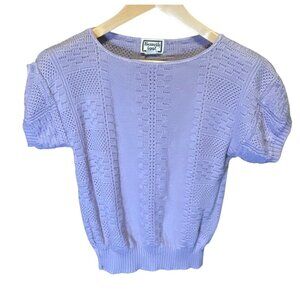 Vintage 90s Keneth Too Purple Short Sleeved Pullover Sweater Sz M
